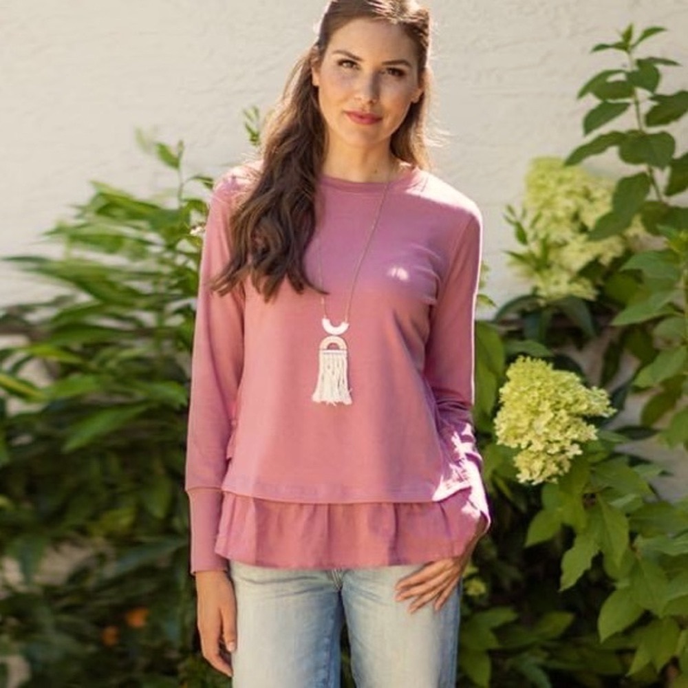 Evy’s Tree “Kristine” in Mesa Rose w/ Ruffle Trim Size S
